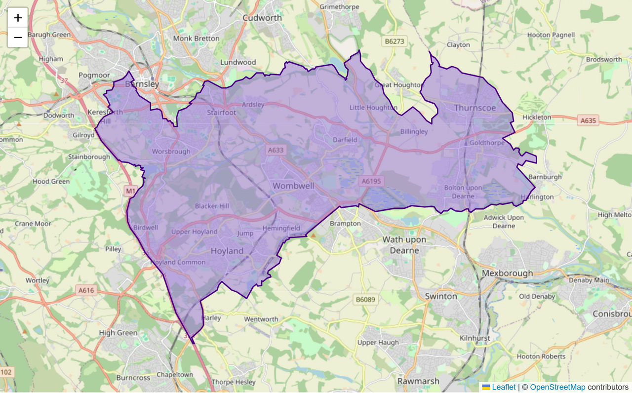 Barnsley South Constituency: Map, Wards & Population | Baseview UK