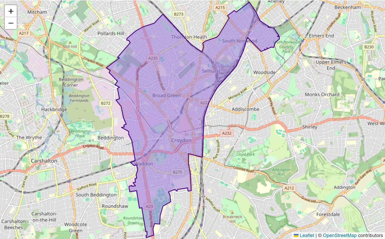 Croydon West Constituency: Map, Wards & Population | Baseview UK