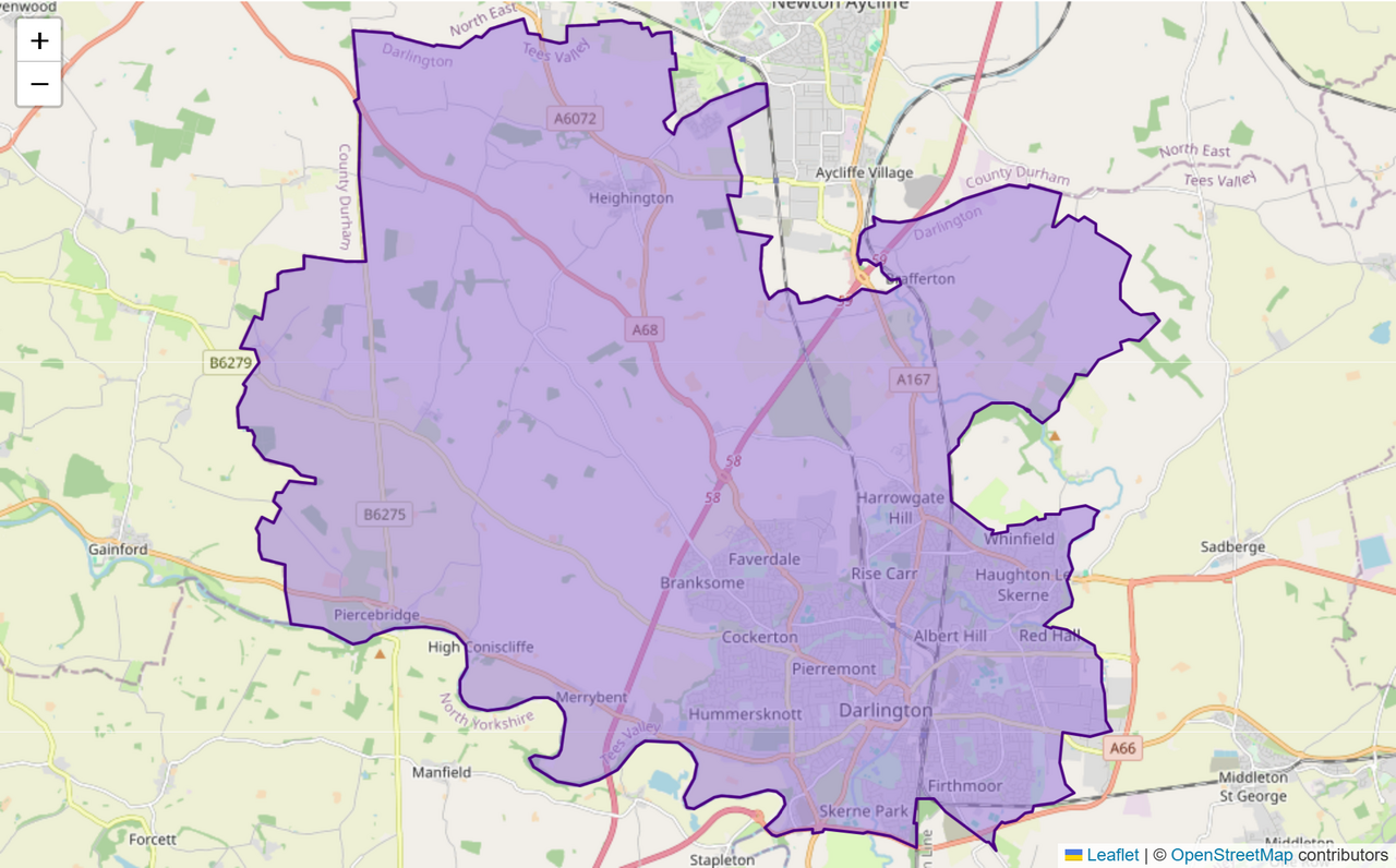 Darlington Constituency: Map, Wards & Population | Baseview UK