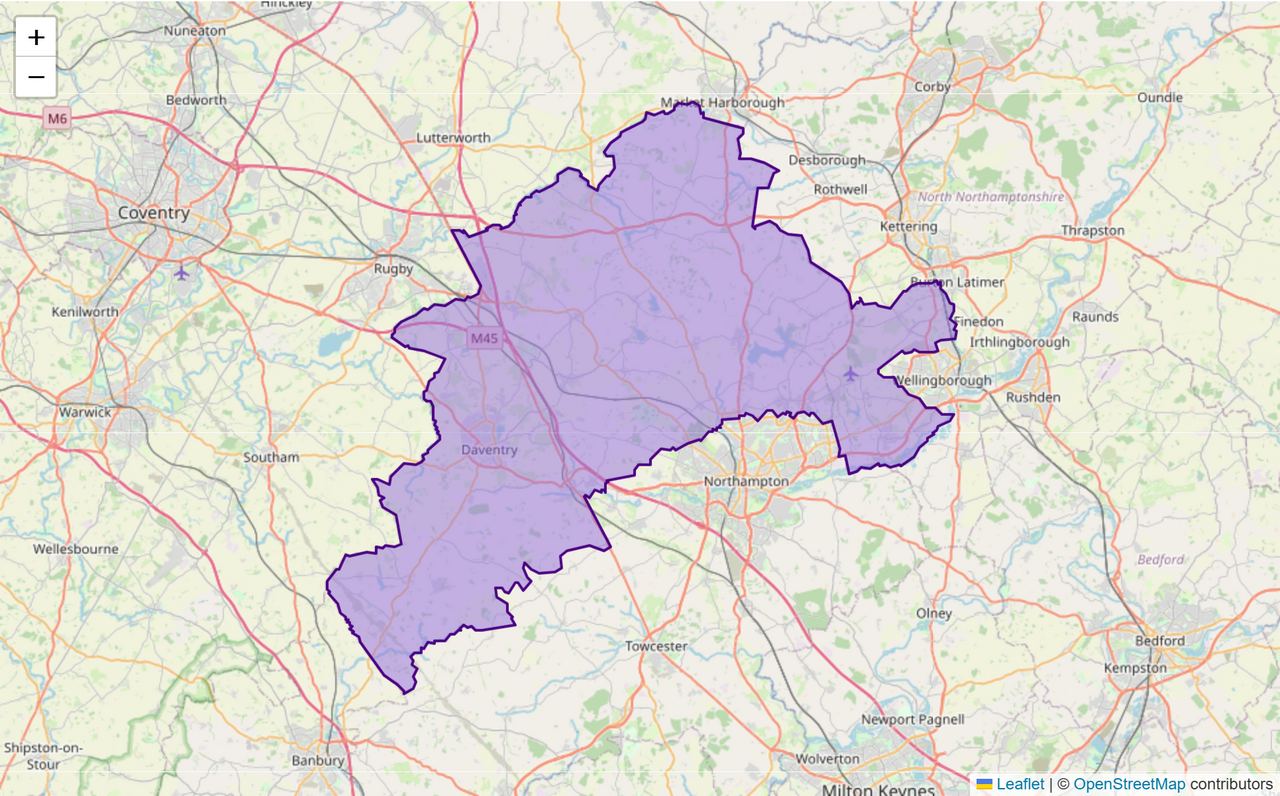 Daventry Constituency: Map, Wards & Population | Baseview UK