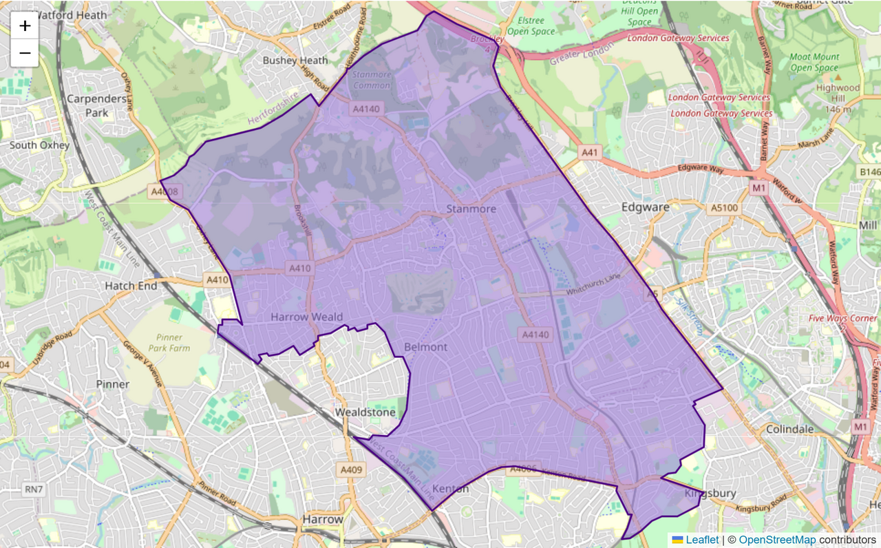 Local Harrow Map Harrow East Constituency: Map, Wards & Population | Baseview UK