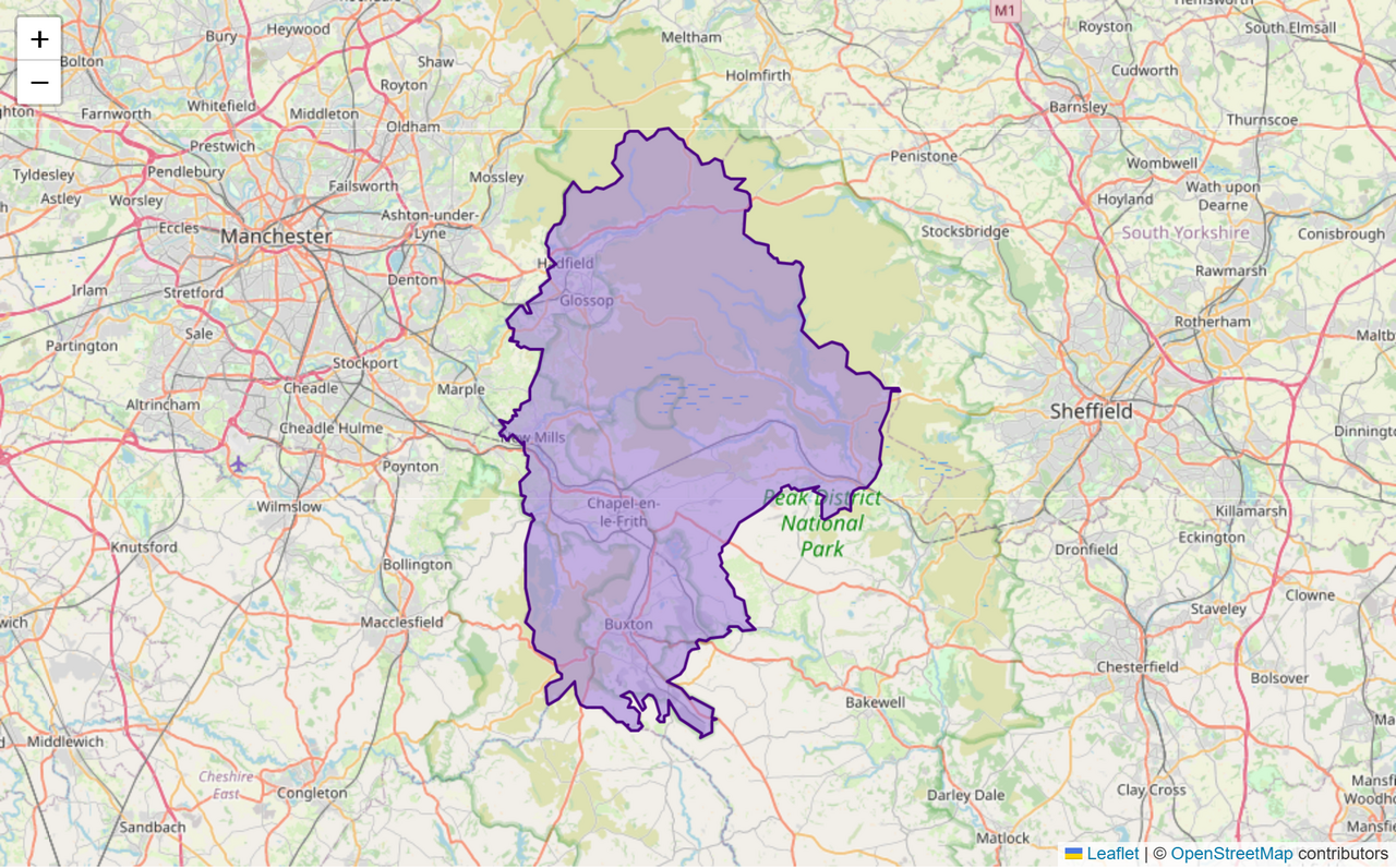 High Peak Constituency: Map, Wards & Population | Baseview UK