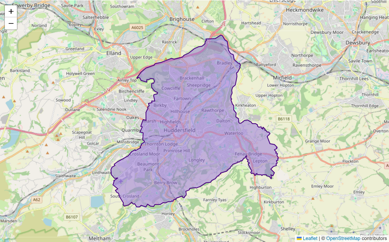 Huddersfield Constituency: Map, Wards & Population | Baseview UK