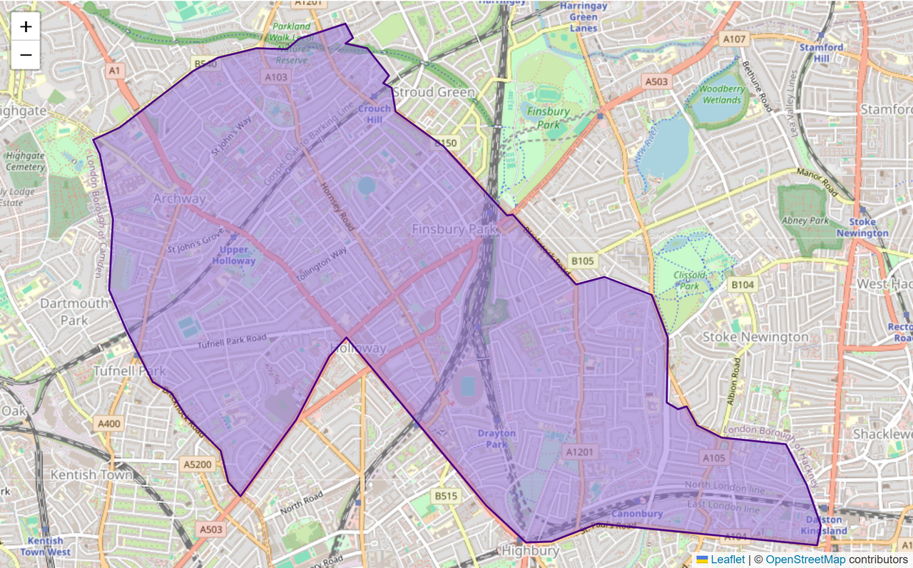 Islington North Constituency: Map, Wards & Population | Baseview UK