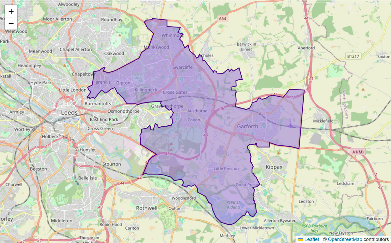 Leeds East Constituency: Map, Wards & Population | Baseview UK