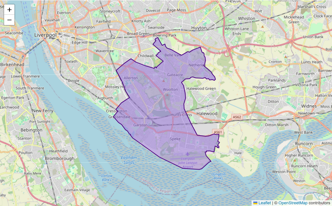 Liverpool Garston Constituency: Map, Wards & Population | Baseview UK