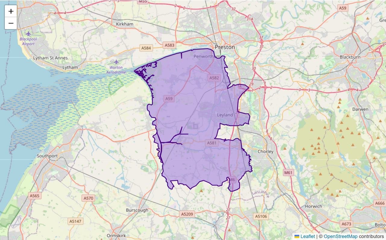 South Ribble Planning South Ribble Constituency: Map, Wards & Population | Baseview UK