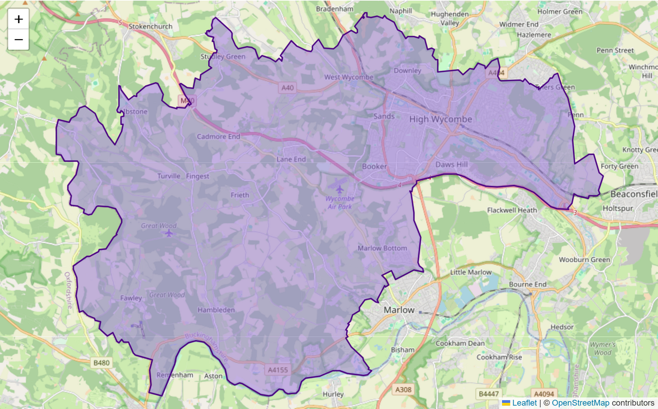 Swyncombe Map Wycombe Constituency: Map, Wards & Population | Baseview UK