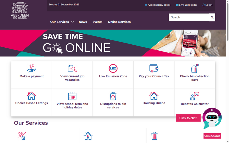 Website of Aberdeen City Council