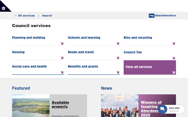 Website of Aberdeenshire Council