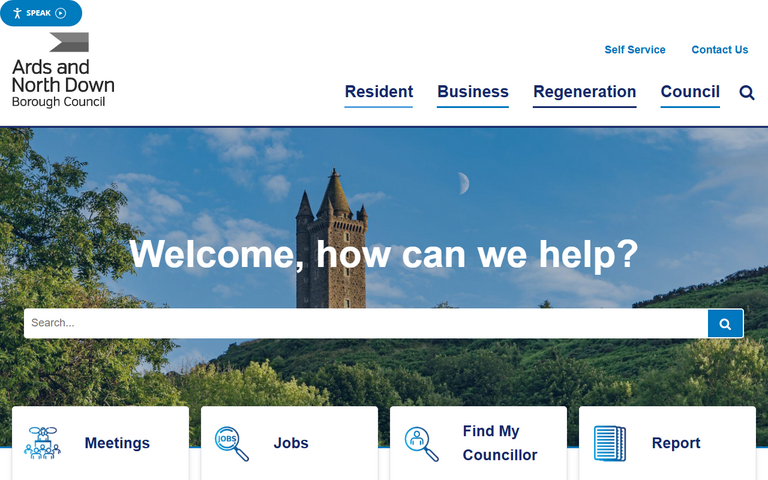 Website of Ards and North Down Borough Council
