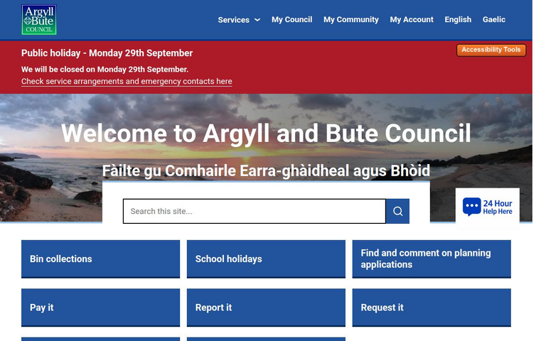 Website of Argyll and Bute Council