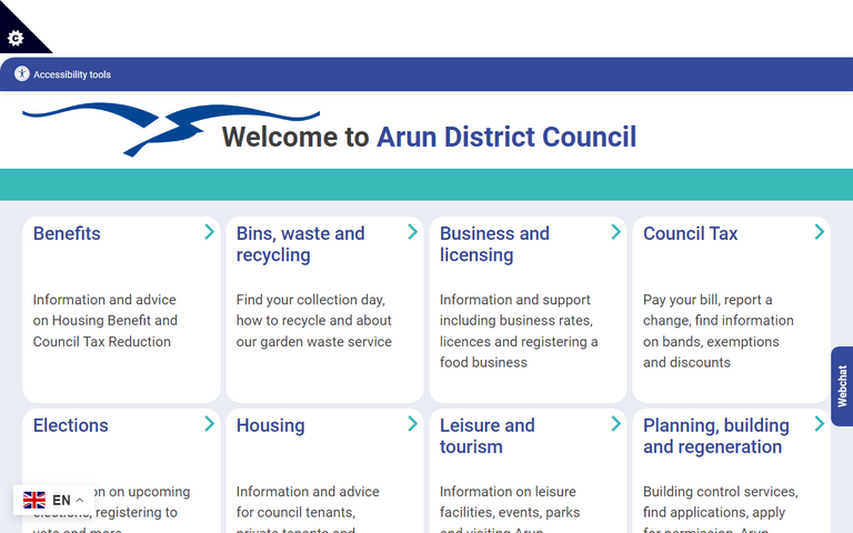 Website of Arun District Council