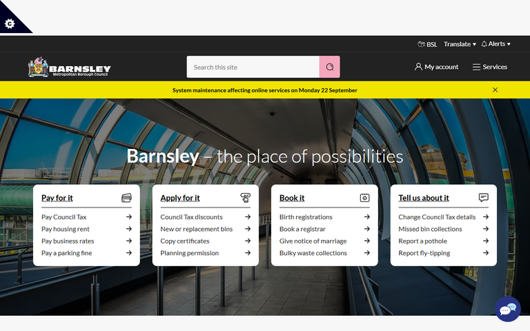 Website of Barnsley Borough Council