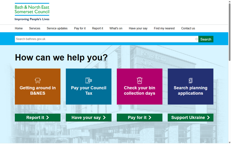 Website of Bath and North East Somerset Council