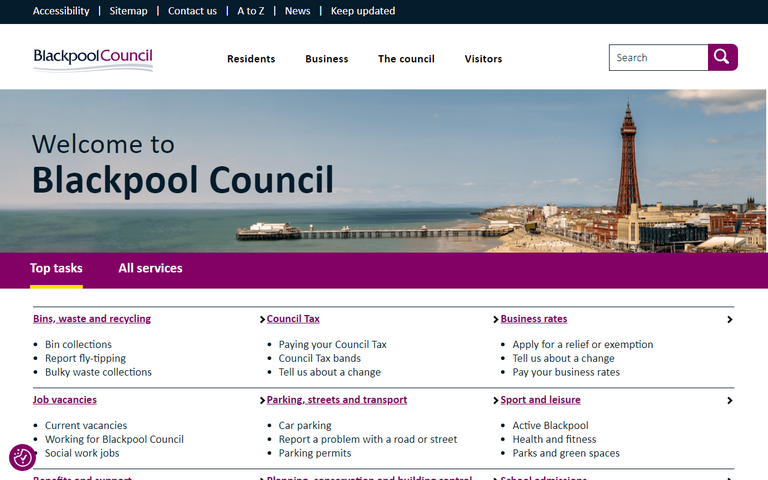 Website of Blackpool Council