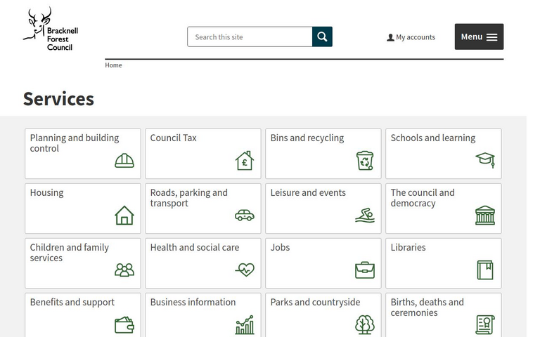 Website of Bracknell Forest Borough Council