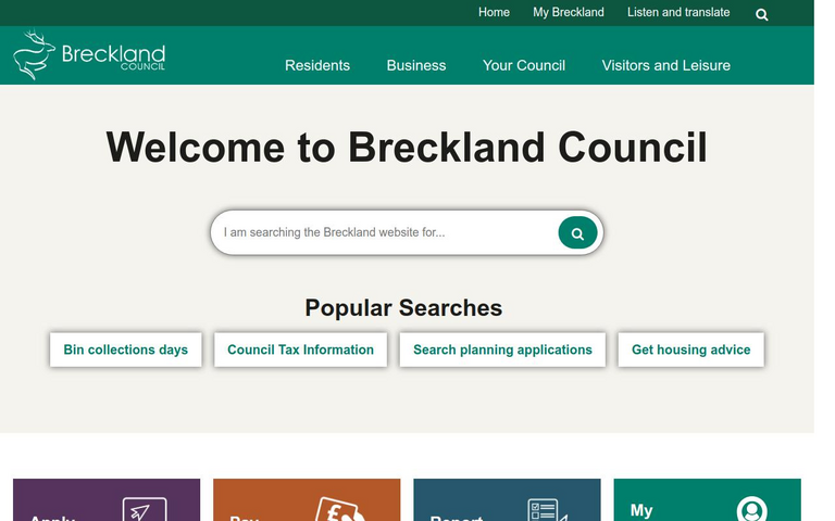 Website of Breckland District Council