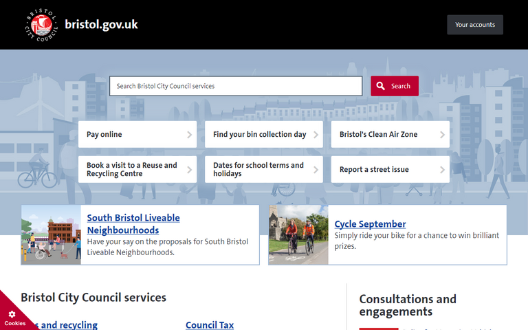 Website of Bristol City Council
