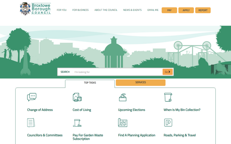 Website of Broxtowe Borough Council