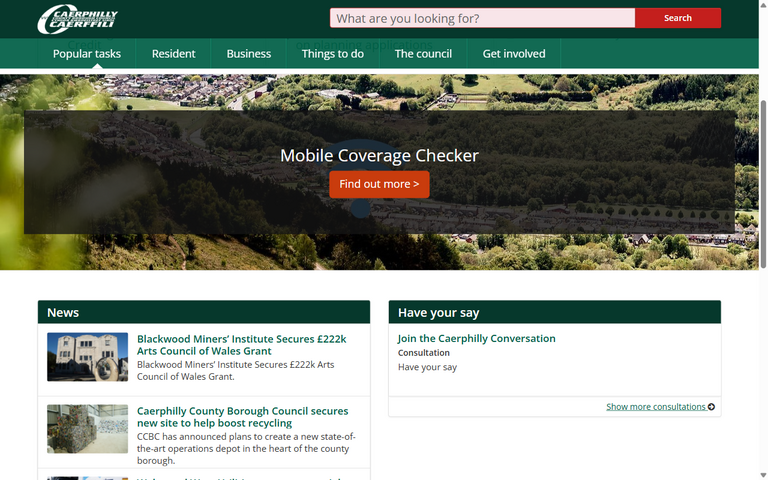 Website of Caerphilly County Borough Council