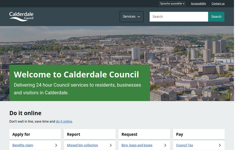 Website of Calderdale Borough Council