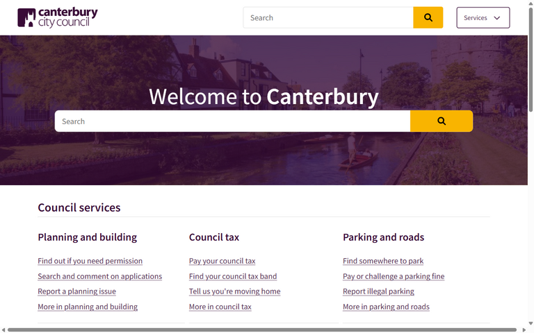 Website of Canterbury City Council