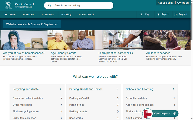 Website of Cardiff Council