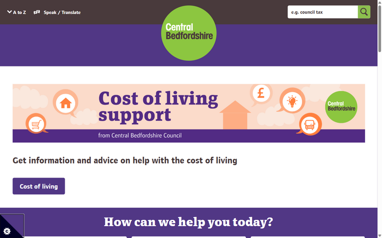 Website of Central Bedfordshire Council