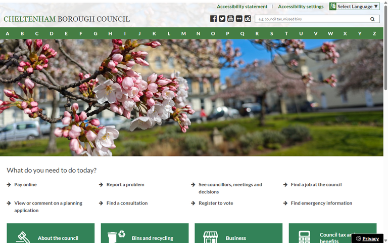 Website of Cheltenham Borough Council