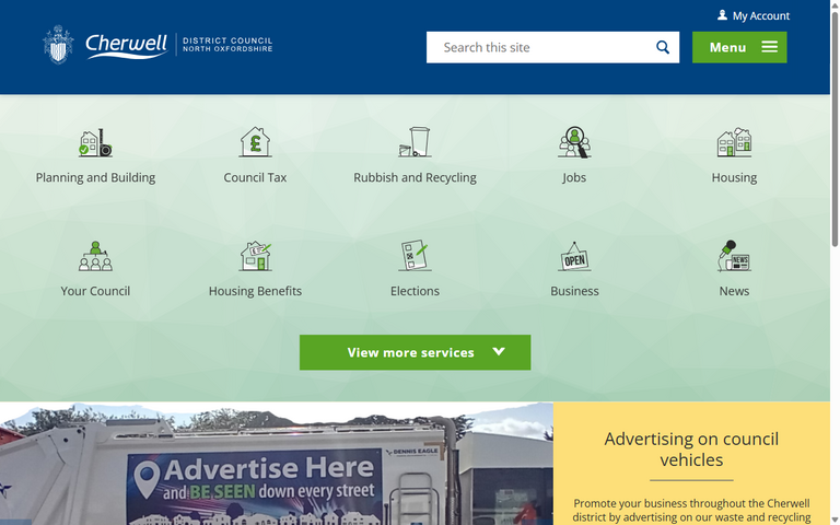 Website of Cherwell District Council