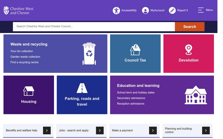 Website of Cheshire West and Chester Council