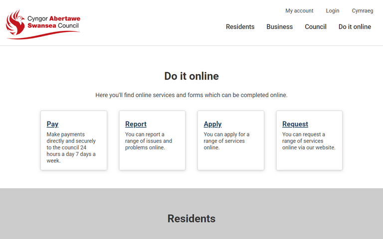 Website of City and County of Swansea Council