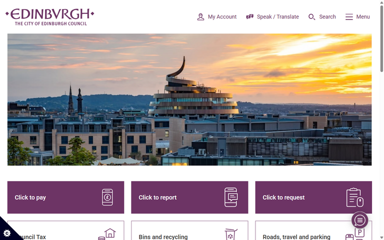 Website of City of Edinburgh Council