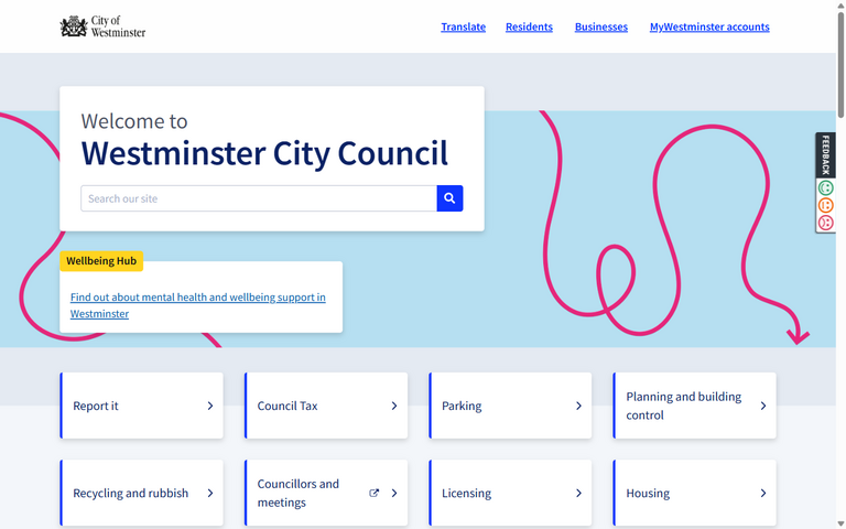 Website of City of Westminster