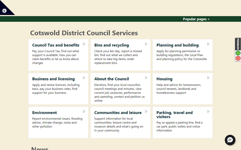 Website of Cotswold District Council