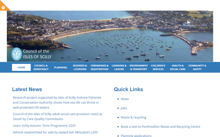 Website of Council of the Isles of Scilly