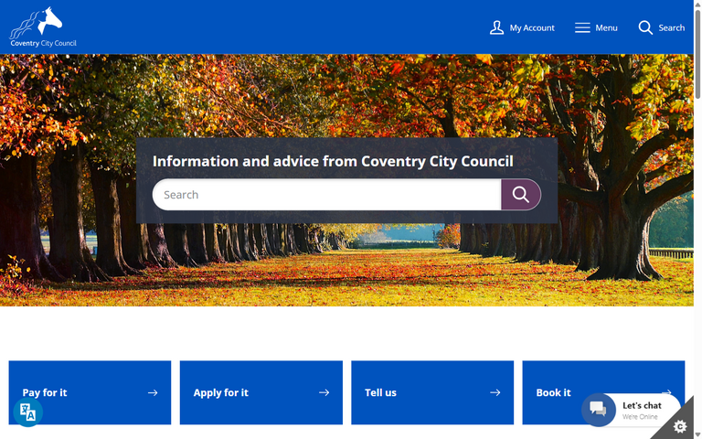 Website of Coventry City Council