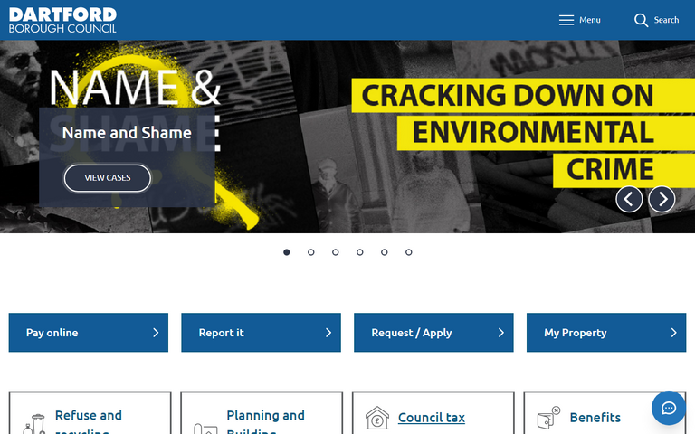 Website of Dartford Borough Council