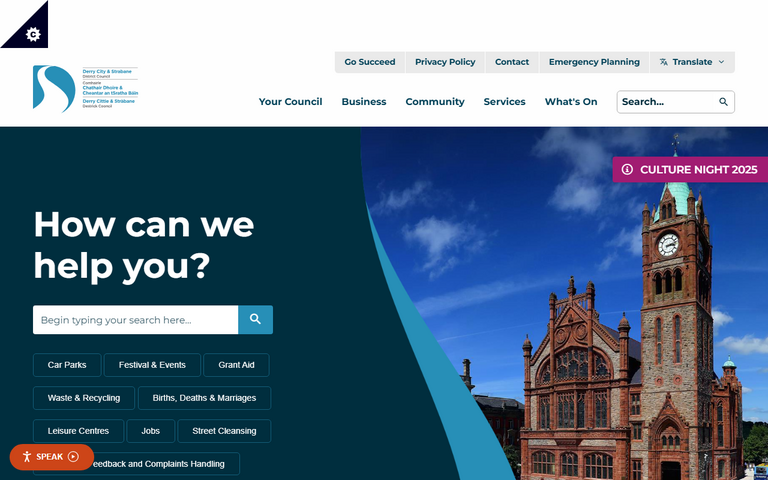 Website of Derry City and Strabane District Council