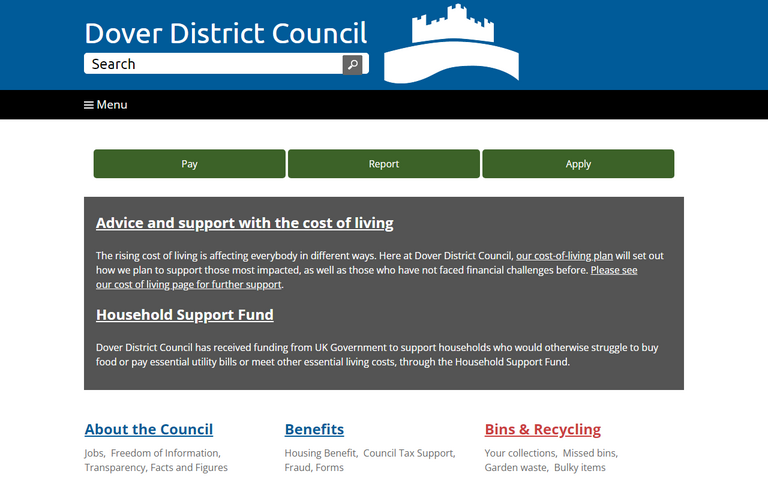 Website of Dover District Council