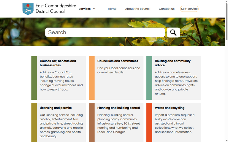 Website of East Cambridgeshire District Council