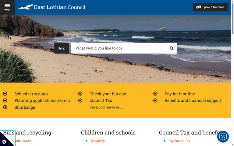 Website of East Lothian Council