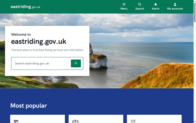 Website of East Riding of Yorkshire Council