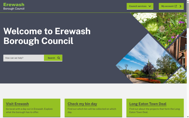 Website of Erewash Borough Council