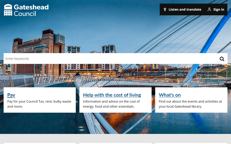 Website of Gateshead Borough Council