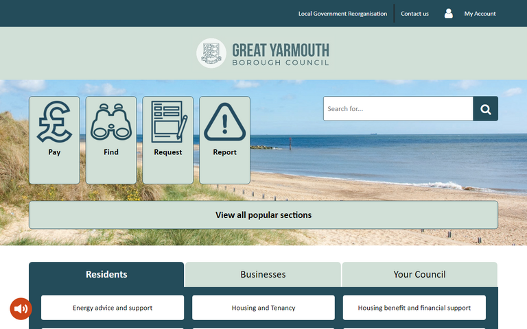 Website of Great Yarmouth Borough Council