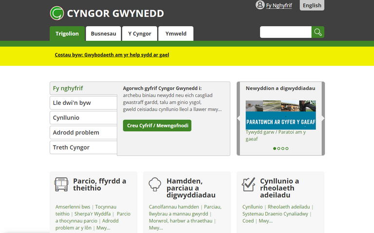 Website of Gwynedd Council