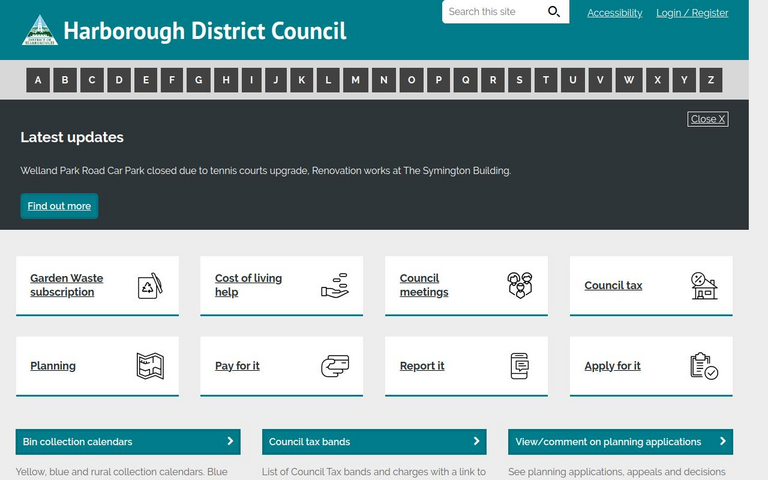 Website of Harborough District Council