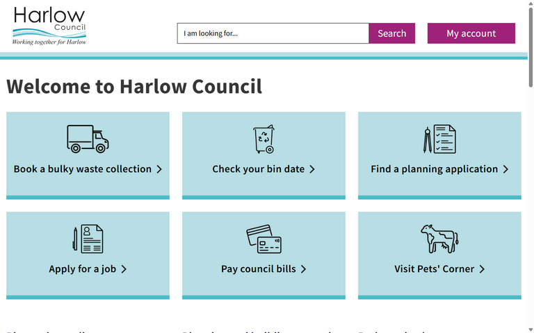 Website of Harlow District Council